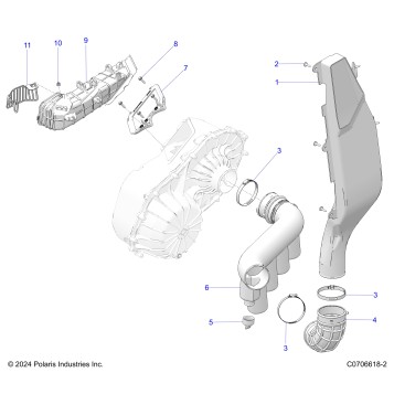 DRIVE TRAIN, CLUTCH COVER DUCTING