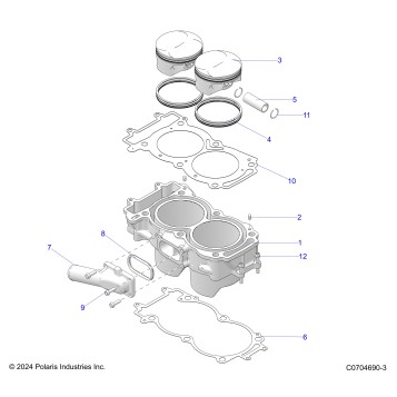 ENGINE, CYLINDER AND PISTON