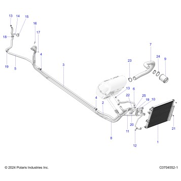 BODY, HVAC CONDENSER AND HOSE ROUTINGS