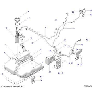 FUEL SYSTEM, EVAP FUEL TANK ASM