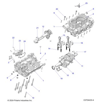 ENGINE, CRANKCASE, CRANKSHAFT