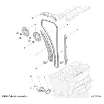 ENGINE, CAM CHAIN AND TENSIONER