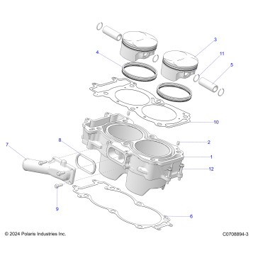 ENGINE, CYLINDER AND PISTON