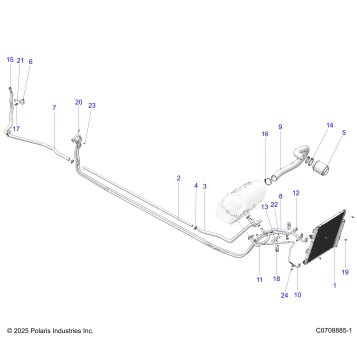 BODY, HVAC CONDENSER AND HOSE ROUTINGS