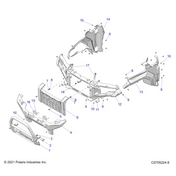 BODY, FRONT BUMPER, FASCIA, GRILLE, AND FLARES - G24GZK99A/99B (C0705224-3)