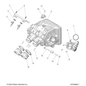 ENGINE, INTAKE MANIFOLD, THROTTLE BODY, FUEL RAIL