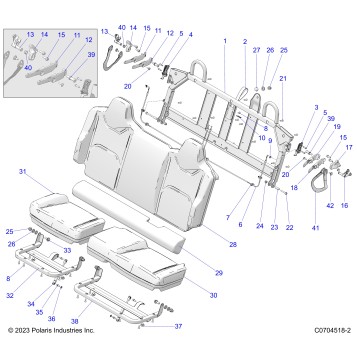 BODY, SEAT ASM., REAR - G24GZK99A/99B (C0704518-2)