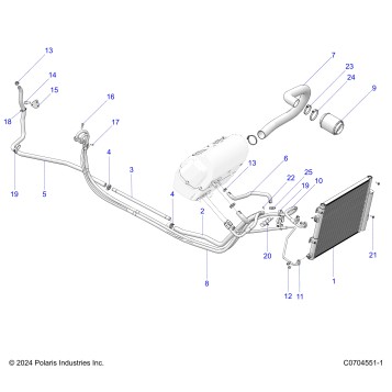 BODY, HVAC CONDENSER AND HOSES