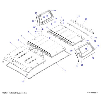 BODY, ROOF - G24GZK99A/99B (C0704536-3)