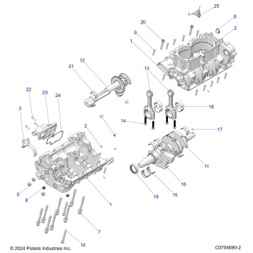 ENGINE, CRANKCASE, CRANKSHAFT