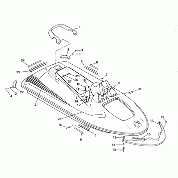 HULL and BODY ASSEMBLY SL 650 / B934058 (4924732473001A)