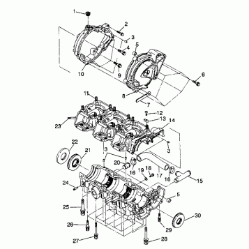 CRANKCASE ASSEMBLY SL 650 / B934058 (4924732473021A)