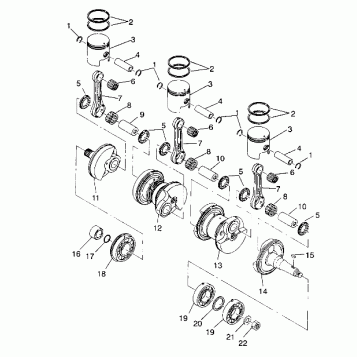 CRANKSHAFT & PISTON SL 650 / B934058 (4924732473023A)