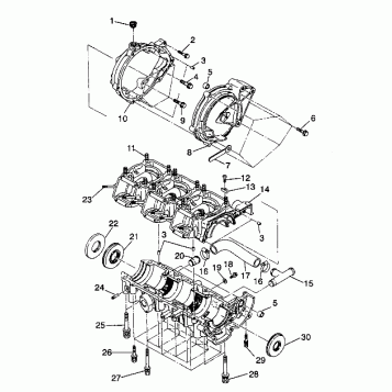CRANKCASE ASSEMBLY SL 750 / B934070 (4924752475022A)