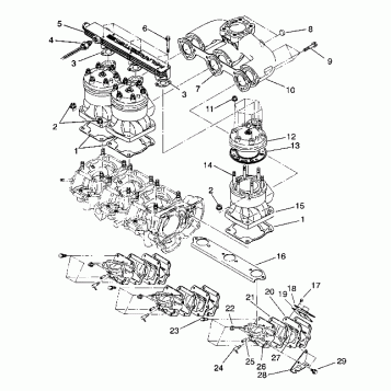 CYLINDER and MANIFOLD SL 750 / B934070 (4924752475023A)
