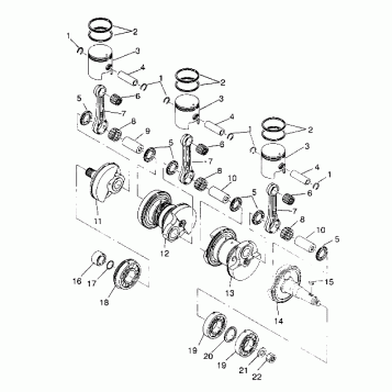 CRANKSHAFT & PISTON SL 750 / B934070 (4924752475024A)