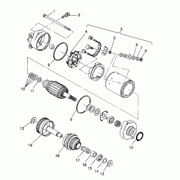 STARTING MOTOR ASSEMBLY SL 750 / B934070 (4924752475029A)