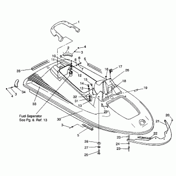HULL and BODY ASSEMBLY SL 650 B944058 (4926992699001A)