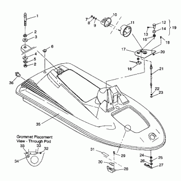 HULL and BODY ASSEMBLY SL 650 B944058 (4926992699002A)
