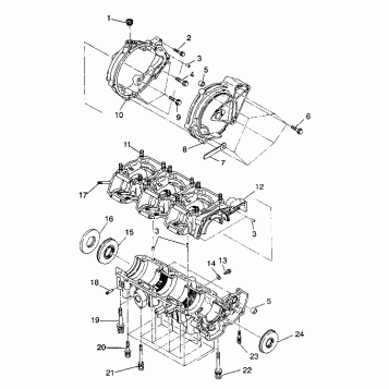 CRANKCASE ASSEMBLY SL 650 B944058 (4926992699021A)