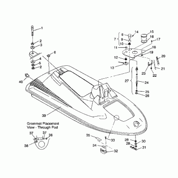 HULL and BODY ASSEMBLY SL 750 B944070 (4927012701002A)
