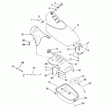 FRONT STORAGE COMPARTMENT SL 750 B944070 (4927012701004A)