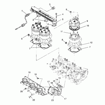 CYLINDER and MANIFOLD SL 750 B944070 (4927012701024A)