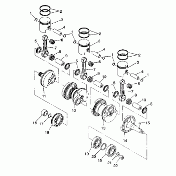 CRANKSHAFT & PISTON SL 750 B944070 (4927012701025A)