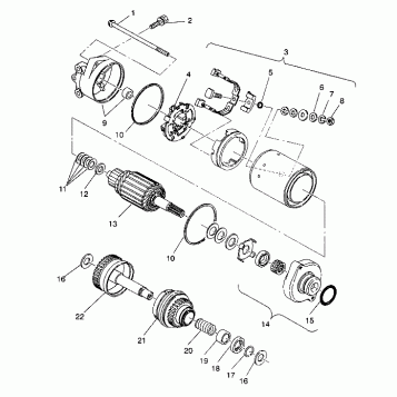 STARTING MOTOR ASSEMBLY SL 750 B944070 (4927012701030A)