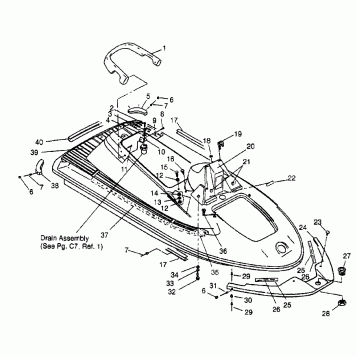 HULL and BODY ASSEMBLY SL 650 B954058 (4930483048A005)