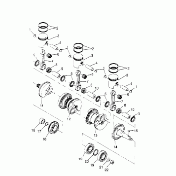 CRANKSHAFT & PISTON  SL 650 B954058 (4930483048B014)