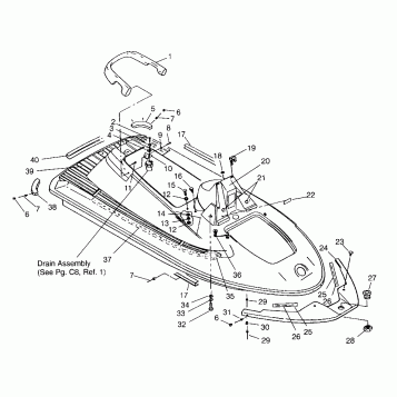HULL and BODY ASSEMBLY SL 750 B954070 (4930523052A005)