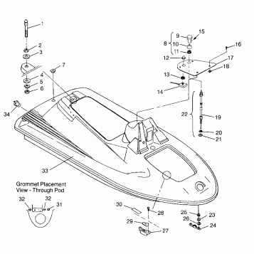 HULL and BODY ASSEMBLY SL 750 B954070 (4930523052A006)