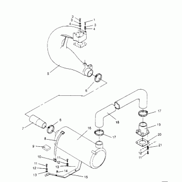 EXHAUST SYSTEM  SL 750 B954070 (4930523052B005)