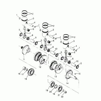 CRANKSHAFT & PISTON  SL 750 B954070 (4930523052C001)