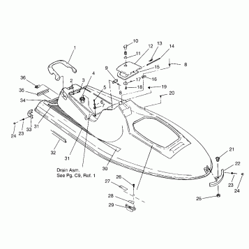 HULL and BODY ASSEMBLY SLT 750 B954170 (4930563056A005)