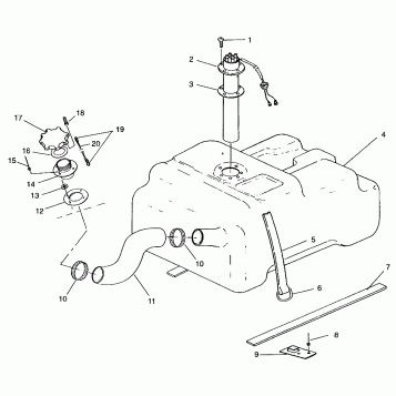 FUEL TANK w/COMBINATION FUEL PICK-UP   and SENDER  SLT 750 B954170 (4930563056A010)