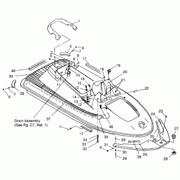 HULL and BODY ASSEMBLY SL 650 STD B954358 (4932923292A005)