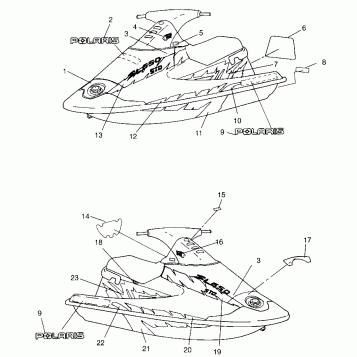 DECALS SL 650 STD B954358 (4932923292A007)