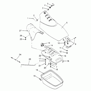 FRONT STORAGE COMPARTMENT SL 650 STD B954358 (4932923292A008)