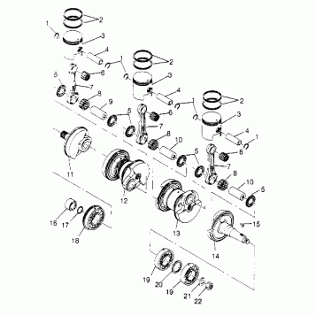 CRANKSHAFT & PISTON SL 650 STD B954358 (4932923292B014)