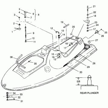 HULL and BODY SLT 700 B964166 and Intl. SLT 700 I964166 (4933923392A006)