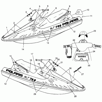 DECALS SLT 700 B964166 and  Intl. SLT 700 I964166 (4933923392A007)