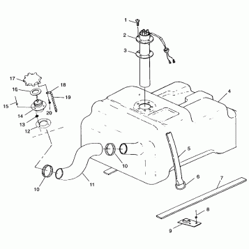 FUEL TANK w/COMBINATION  FUEL PICK-UP and SENDER SLT 700 B964166 and  Intl. (4933923392A009)