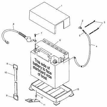 BATTERY BOX SLT 700 B964166 and  Intl. SLT 700 I964166 (4933923392B005)