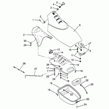 FRONT STORAGE COMPARTMENT  SLX 780 B954287 (4933953395A008)