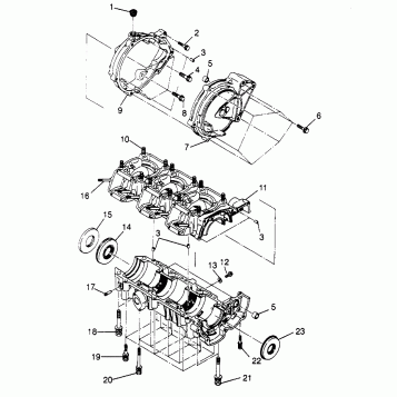 CRANKCASE ASSEMBLY  SLX 780 B954287 (4933953395B013)