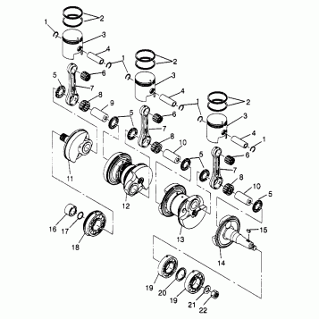 CRANKSHAFT & PISTON  SLX 780 B954287 (4933953395C001)