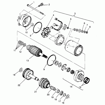 STARTING MOTOR ASSEMBLY  SLX 780 B954287 (4933953395C006)