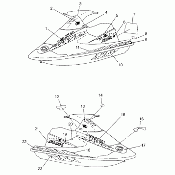 DECALS SL 780 B964087 and Intl. SL 780 I964087 (4935523552A007)